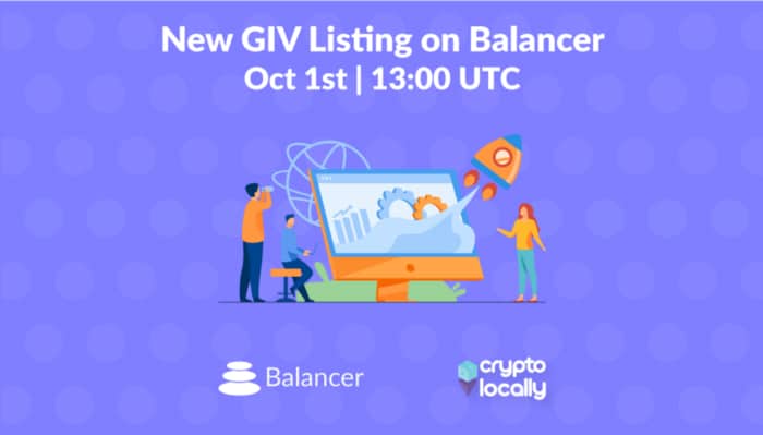 CryptoLocally’s $GIV Will Be Listed on Balancer on Oct 1