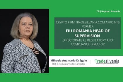 Romanian Cryptocurrency Platform Tradesilvania.com Appoints Mihaela Drăgoiu, Former Head of Supervision and Control Directorate of FIU Romania (ONPCSB) as the New Risk and Regulatory Affairs Director