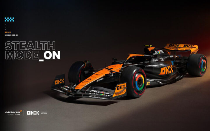 OKX Switch McLaren MCL60 Race Car To Stealth Mode For The Singapore Grand Prix
