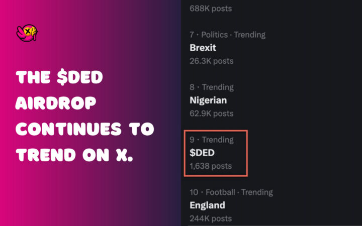 DED Trends on Twitter after Memecoin Snapshot Announcement