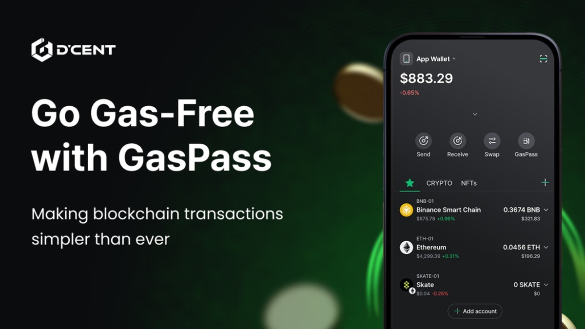 D’CENT Wallet Launches GasPass for Easy Gas-Free Transactions