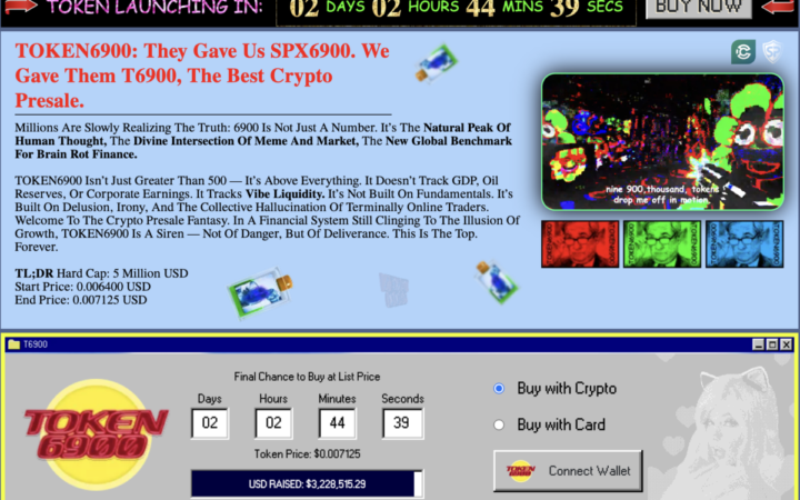 SPX6900 Rises 3% as TOKEN6900 Nears Presale Deadline with 10x Launch Potential