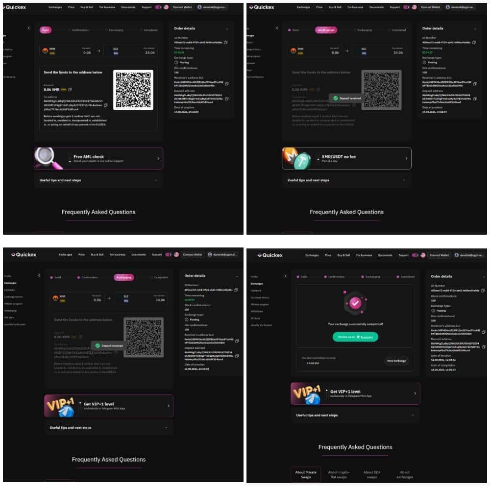 QuickEx Private Cross-Chain Process